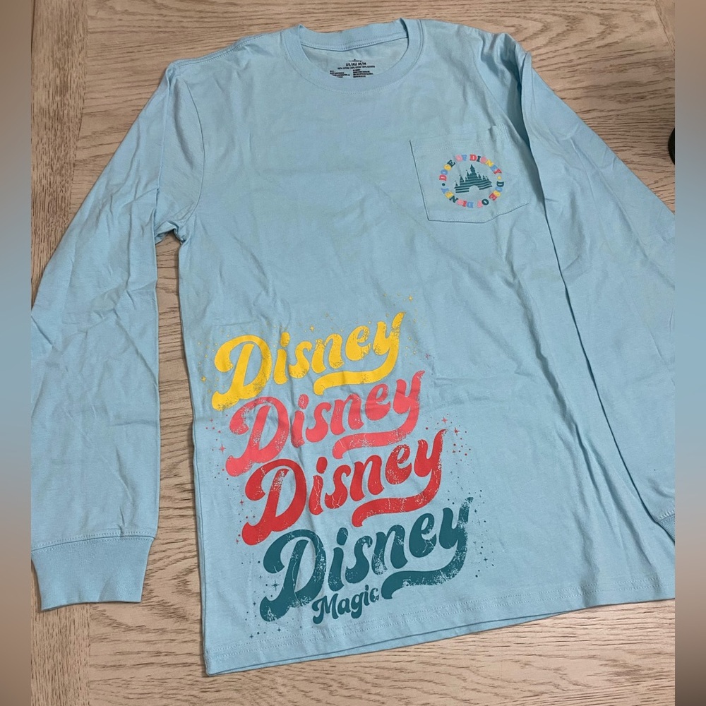 Disney Blue and Yellow Long Sleeve Tee Gradient Design